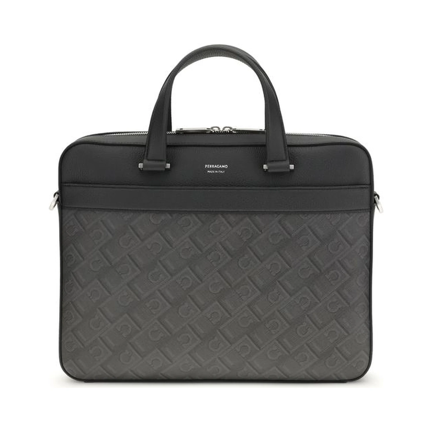 Gray Calf Leather Bos Taurus Briefcase