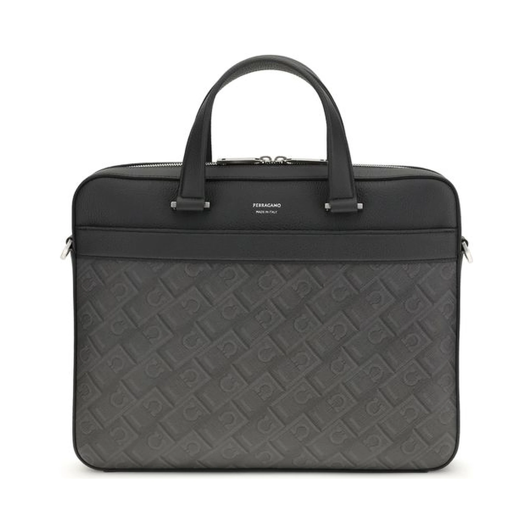 Gray Calf Leather Bos Taurus Briefcase