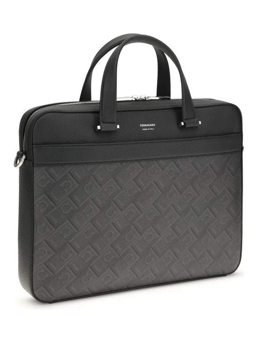 Gray Calf Leather Bos Taurus Briefcase