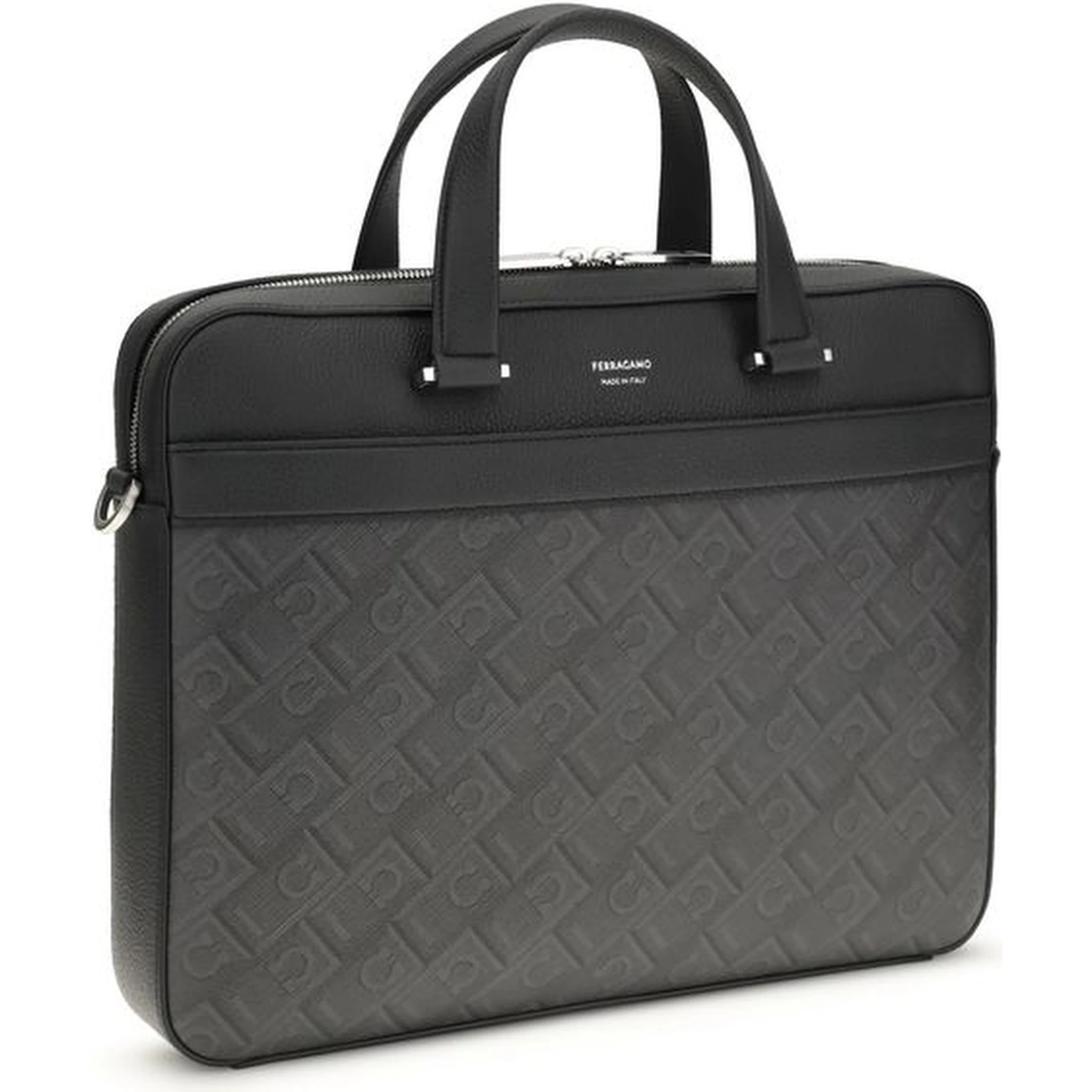 Gray Calf Leather Bos Taurus Briefcase