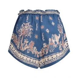 Blue Linen Bermuda Shorts