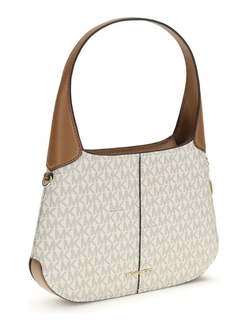 Beige Cotton Shoulder Bag