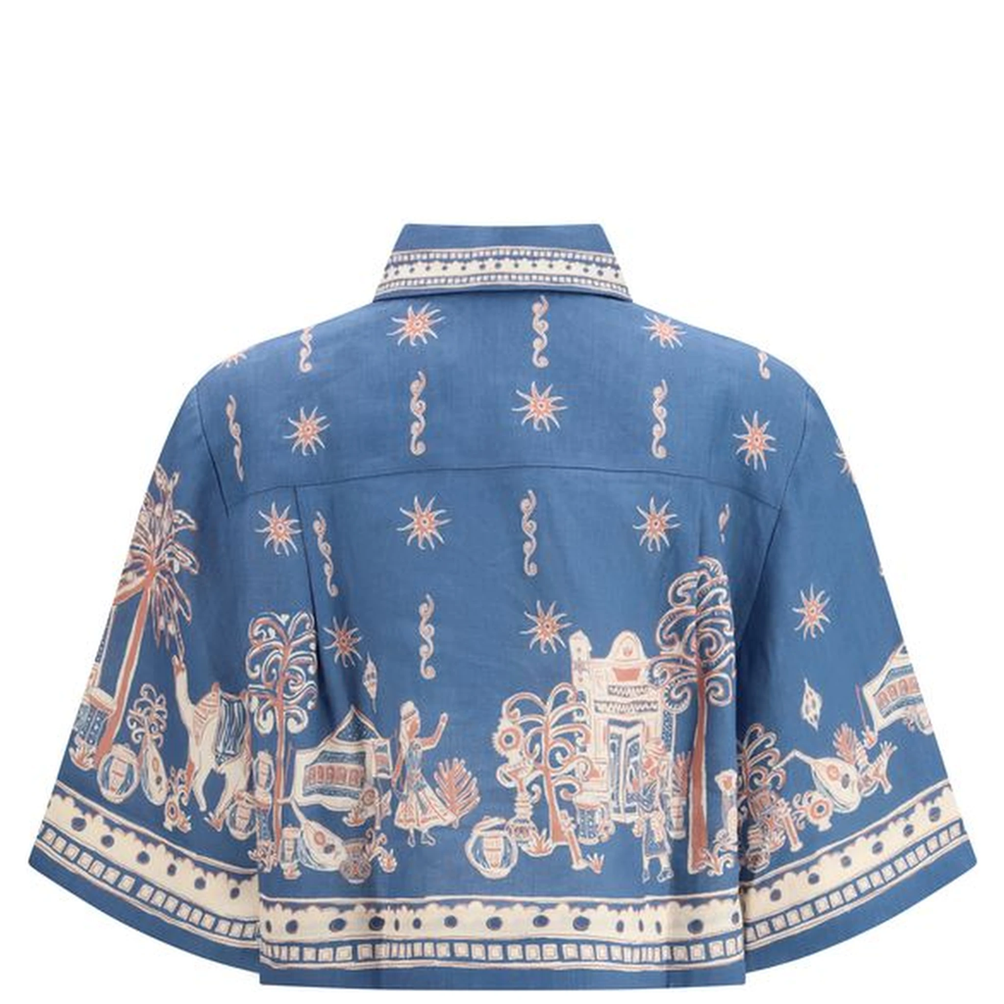 Blue Linen Pattern Shirt