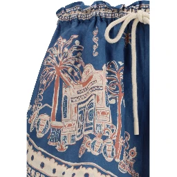 Blue Linen Bermuda Shorts