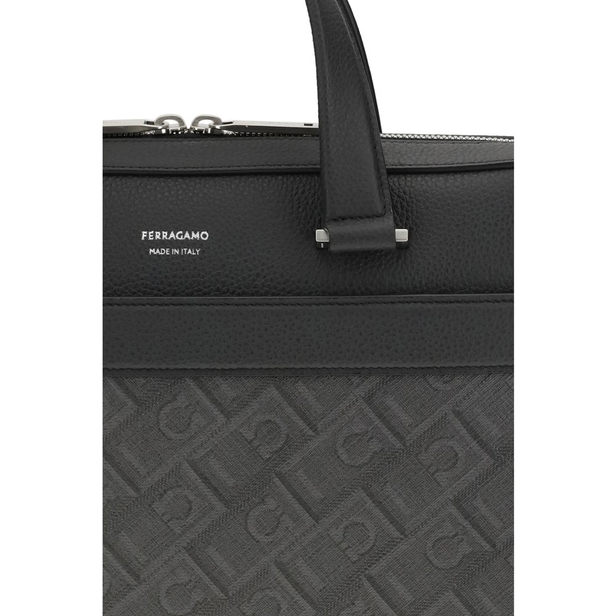 Gray Calf Leather Bos Taurus Briefcase