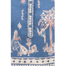 Blue Linen Pattern Shirt