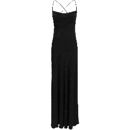 Black Polyester Cocktail Dress