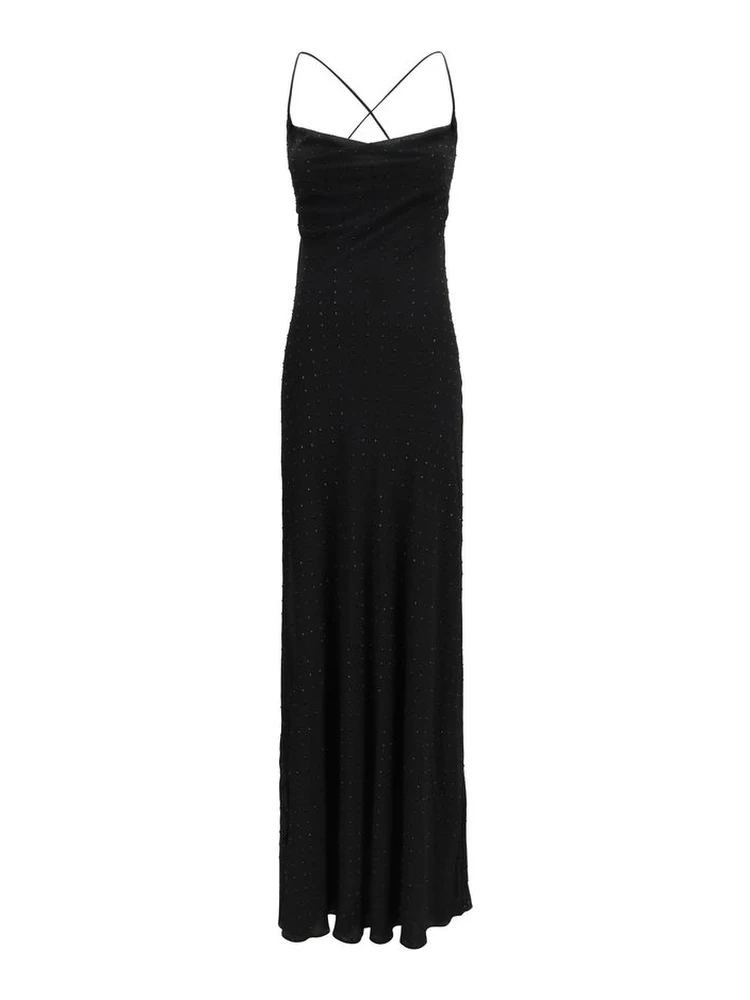 Black Polyester Cocktail Dress