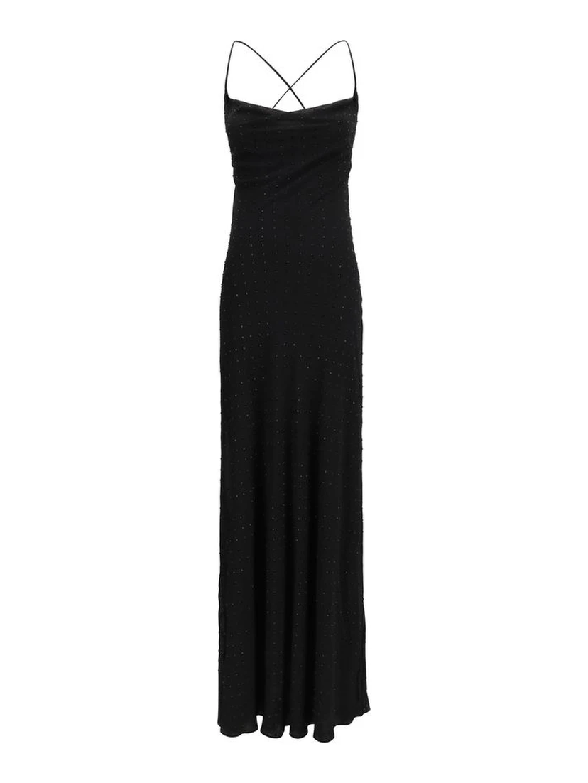 Black Polyester Cocktail Dress