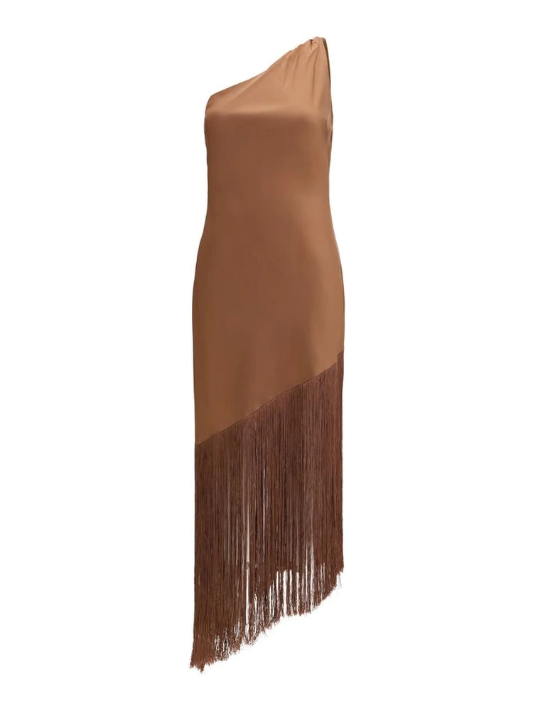 Brown Polyester Cocktail Dress