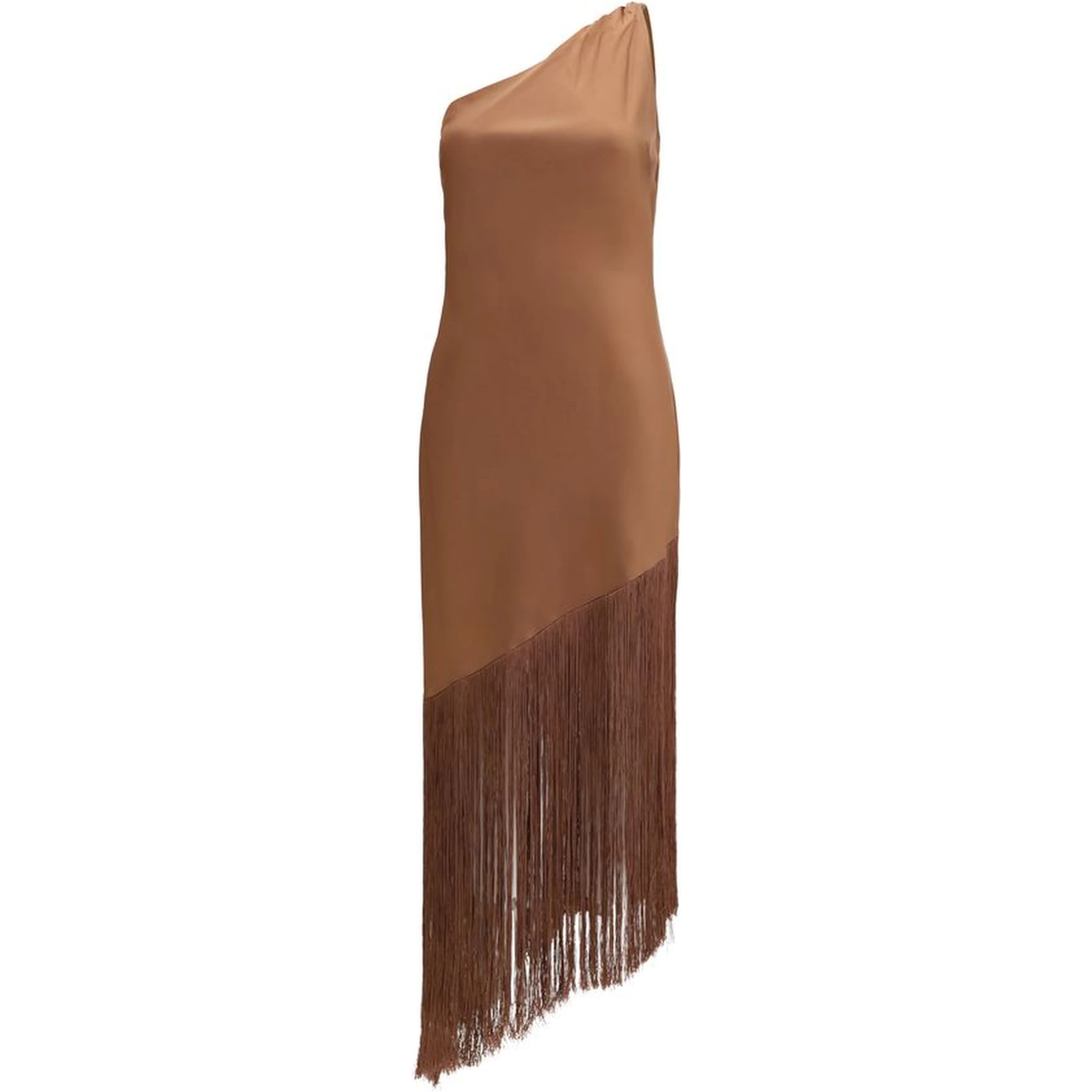 فستان كوكتيل بني من البوليستر