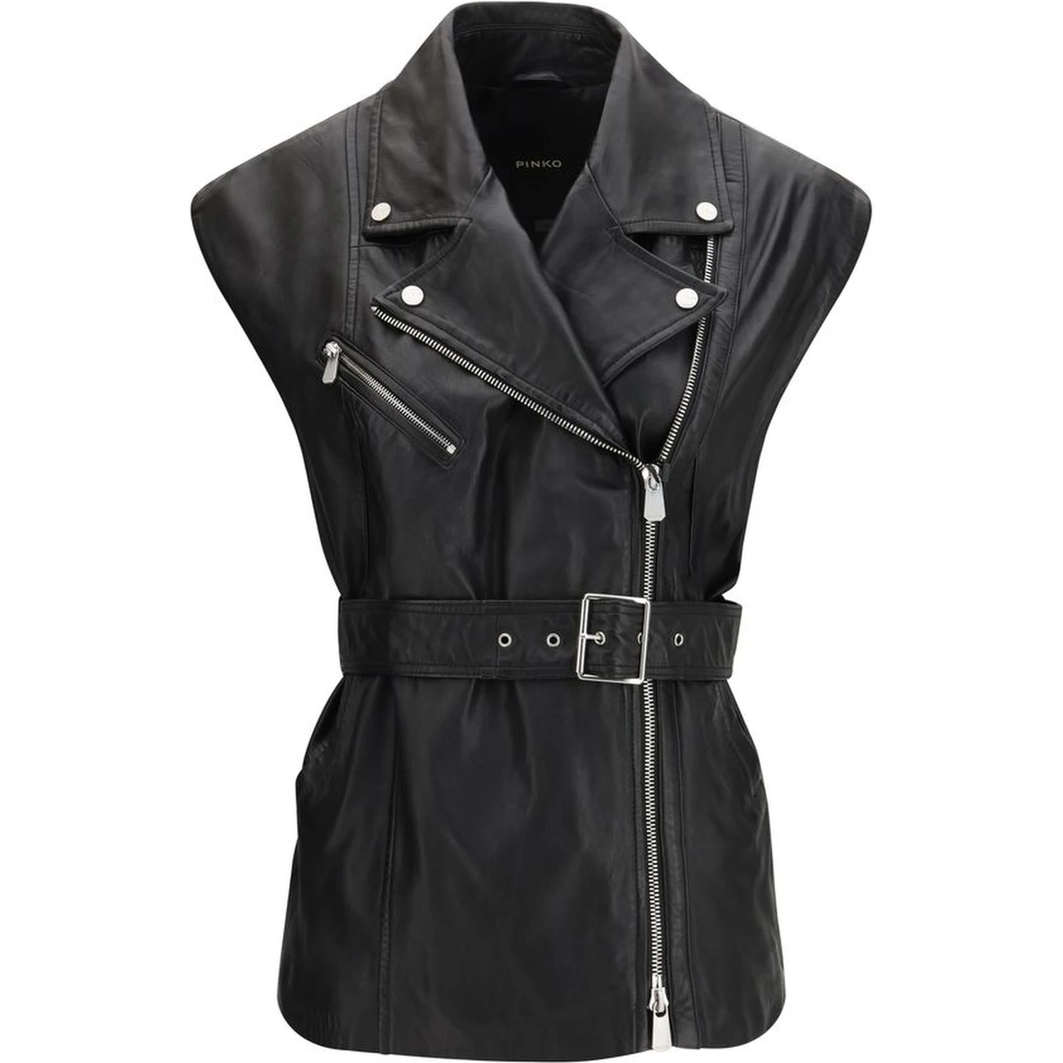 Black Goatskin Sleveless Jacket