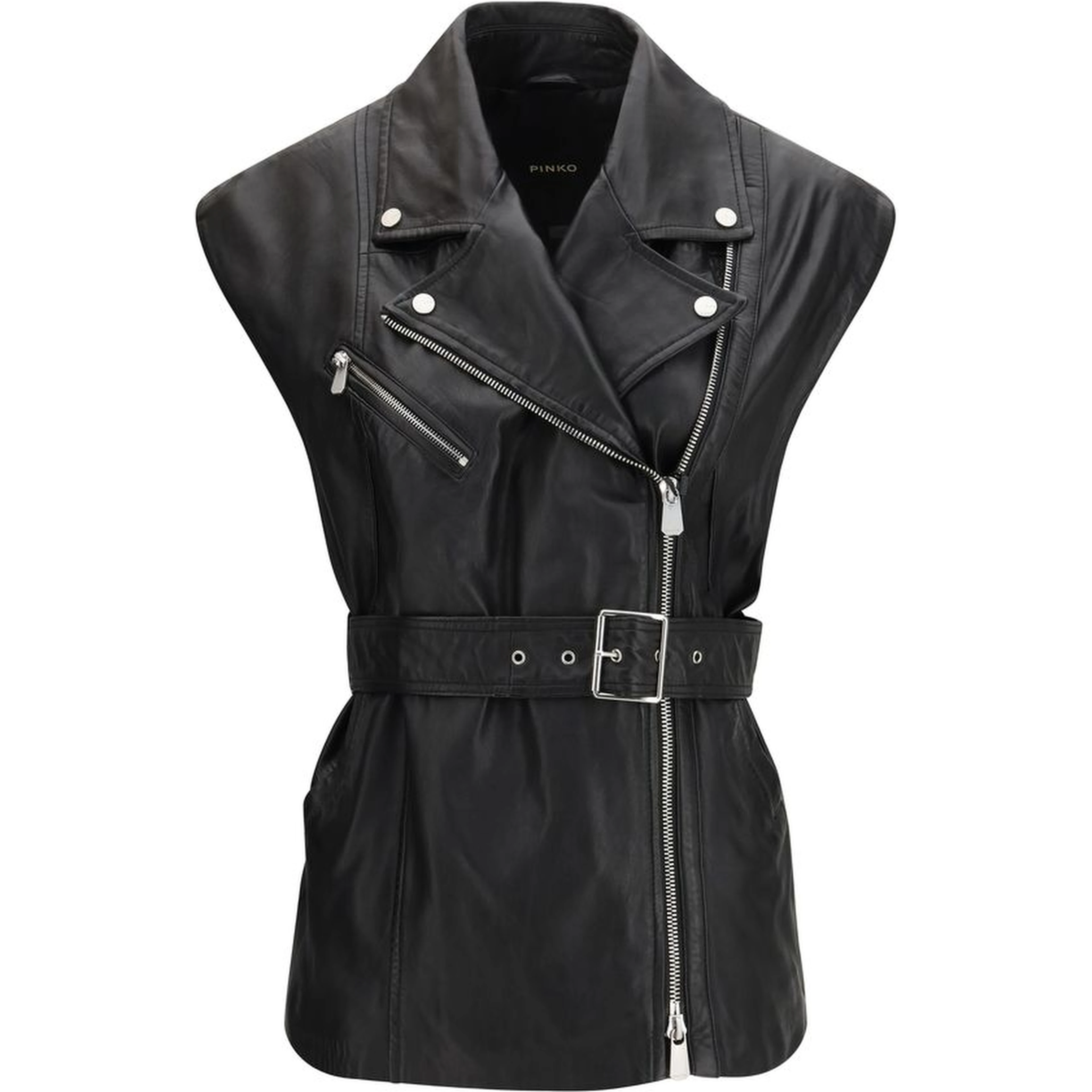 Black Goatskin Sleveless Jacket