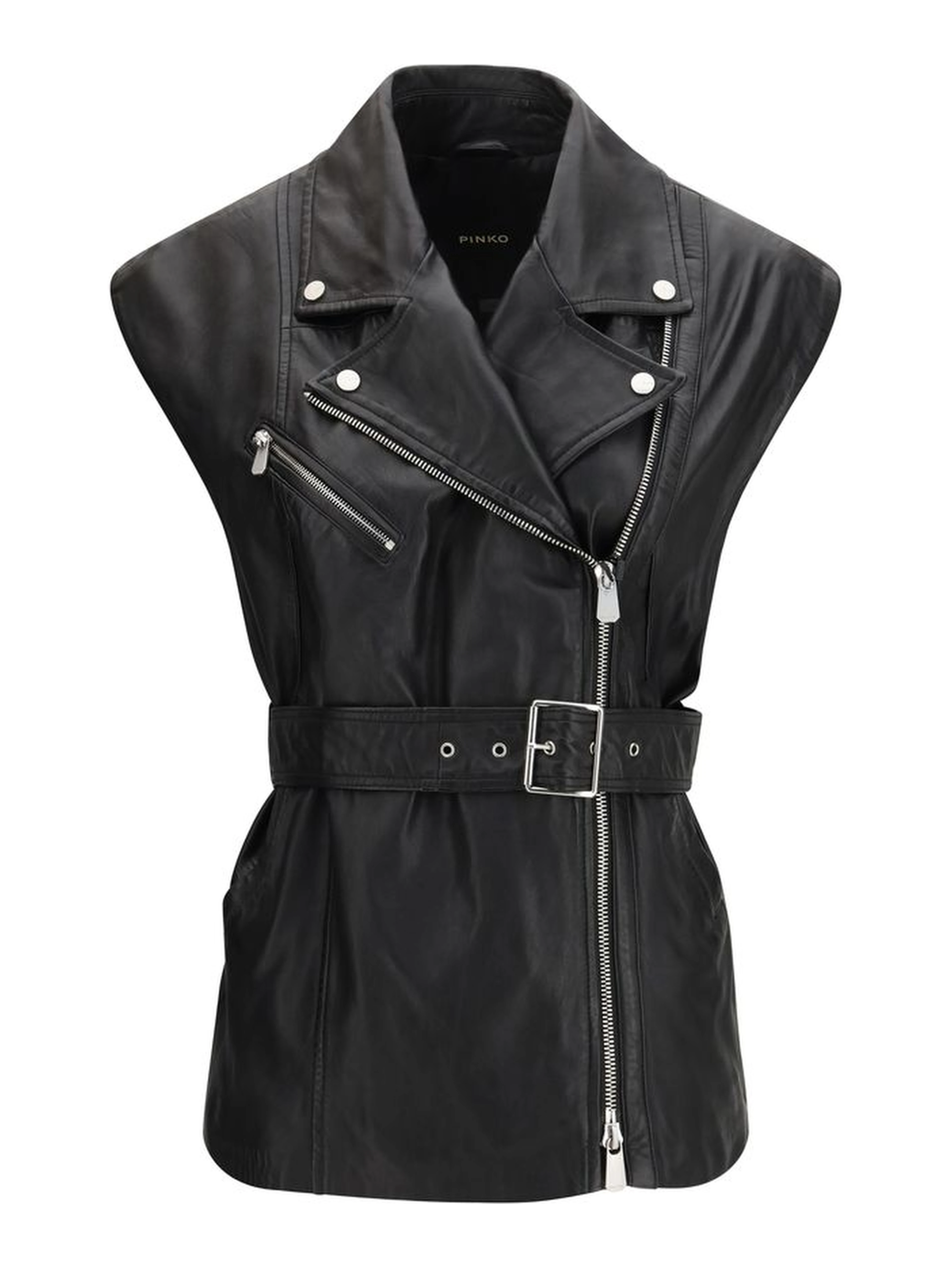 Black Goatskin Sleveless Jacket