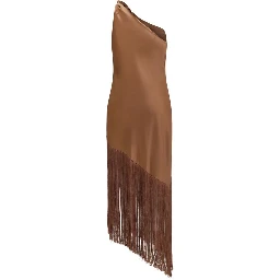 فستان كوكتيل بني من البوليستر