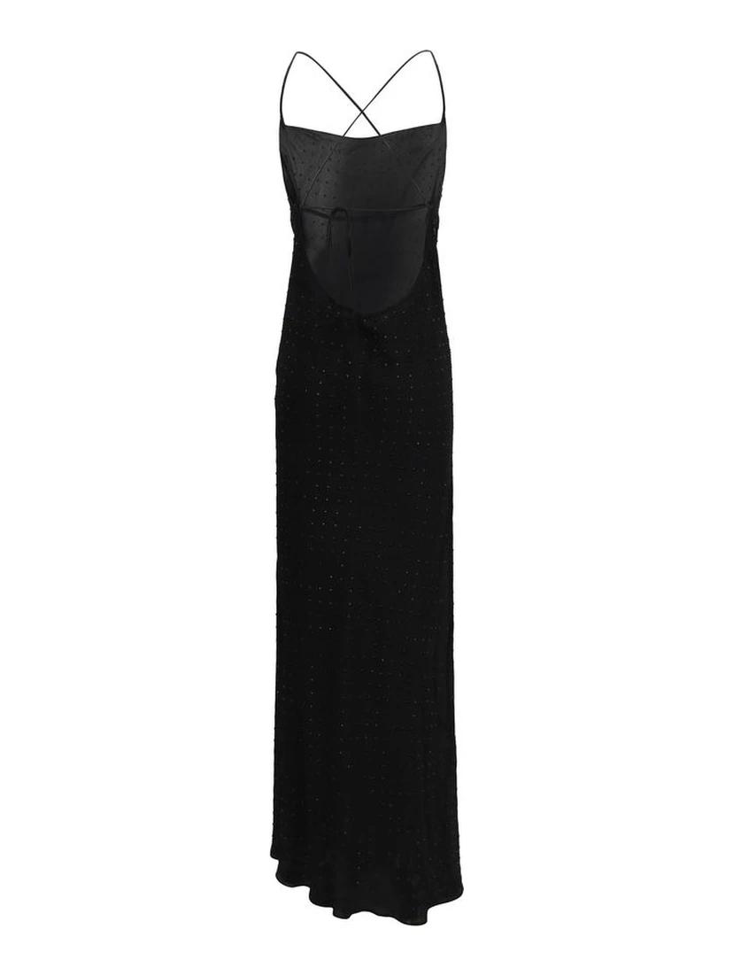 Black Polyester Cocktail Dress