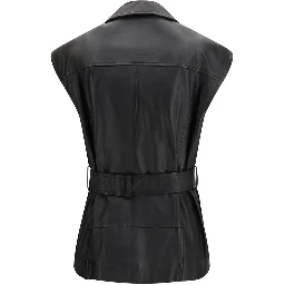 Black Goatskin Sleveless Jacket