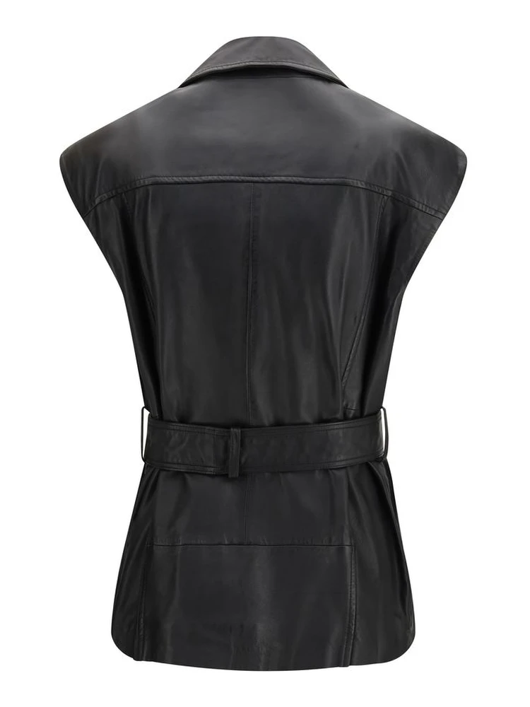 Black Goatskin Sleveless Jacket alternative