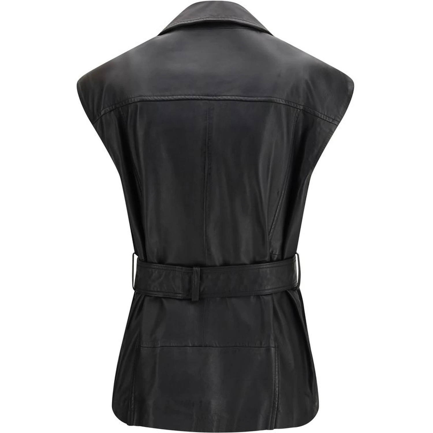 Black Goatskin Sleveless Jacket
