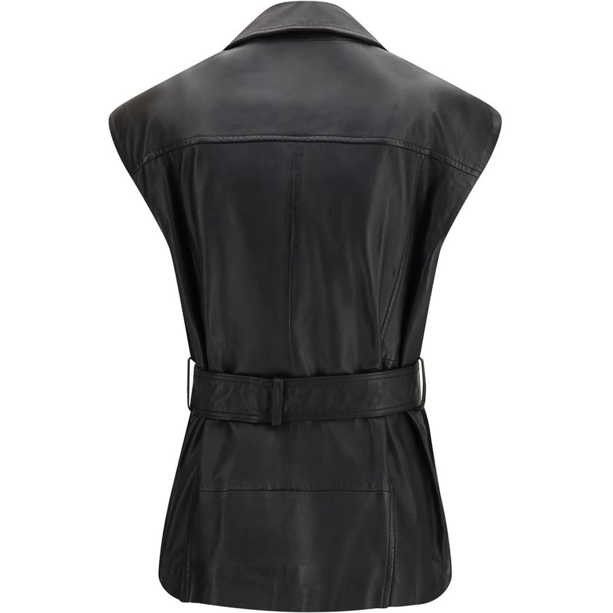 Black Goatskin Sleveless Jacket