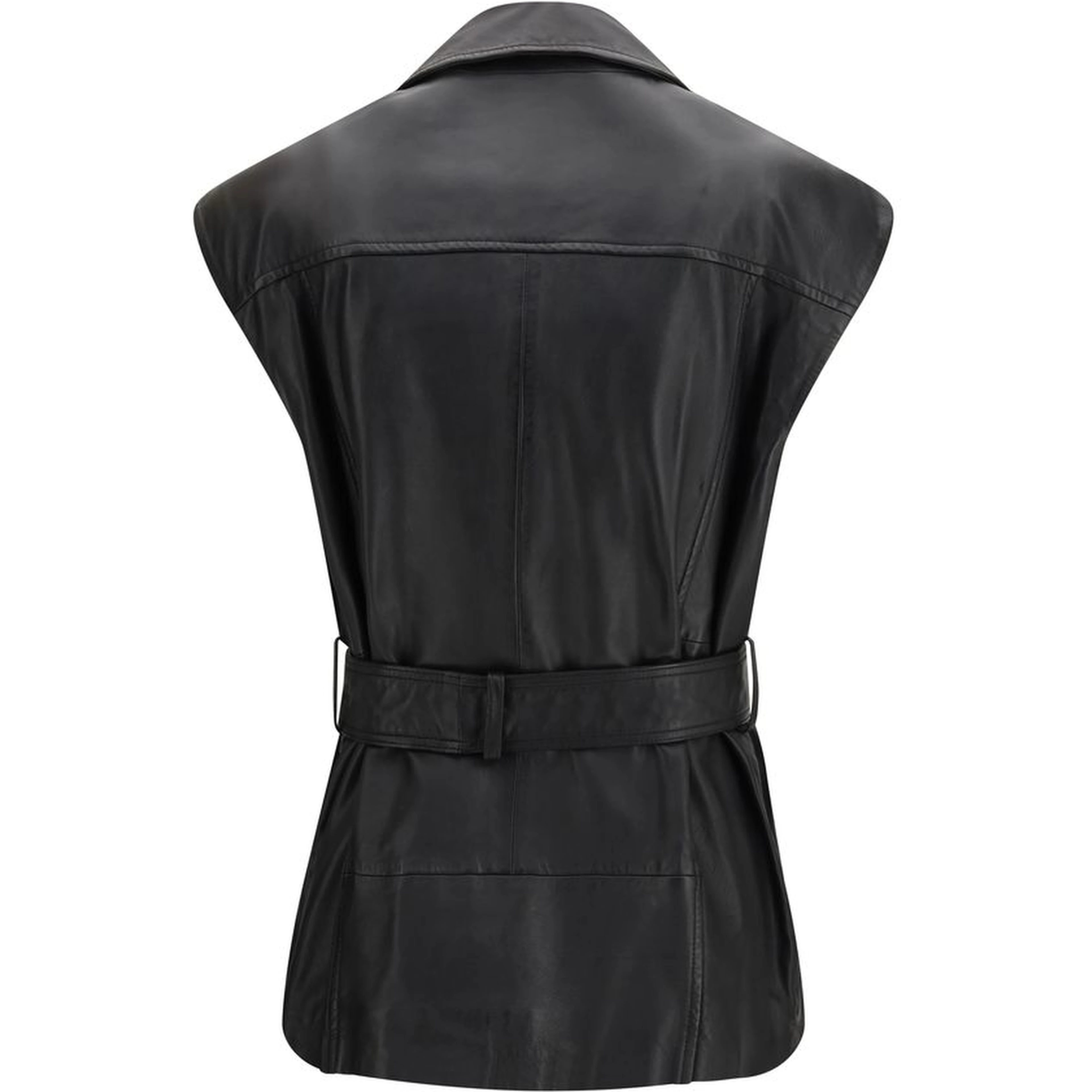 Black Goatskin Sleveless Jacket