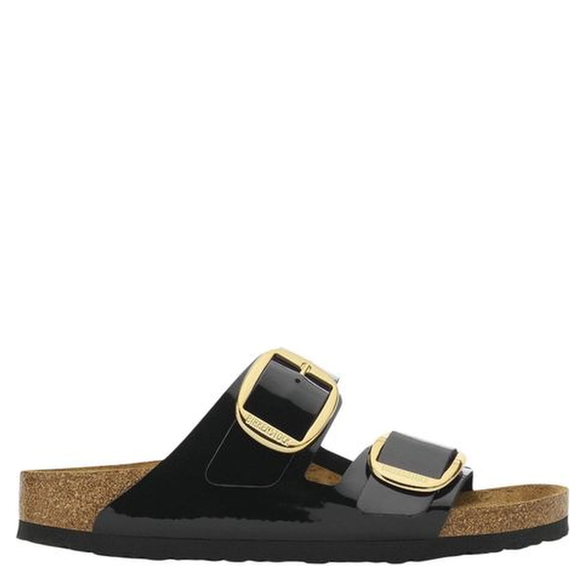 Black Synthetic Flat Sandals
