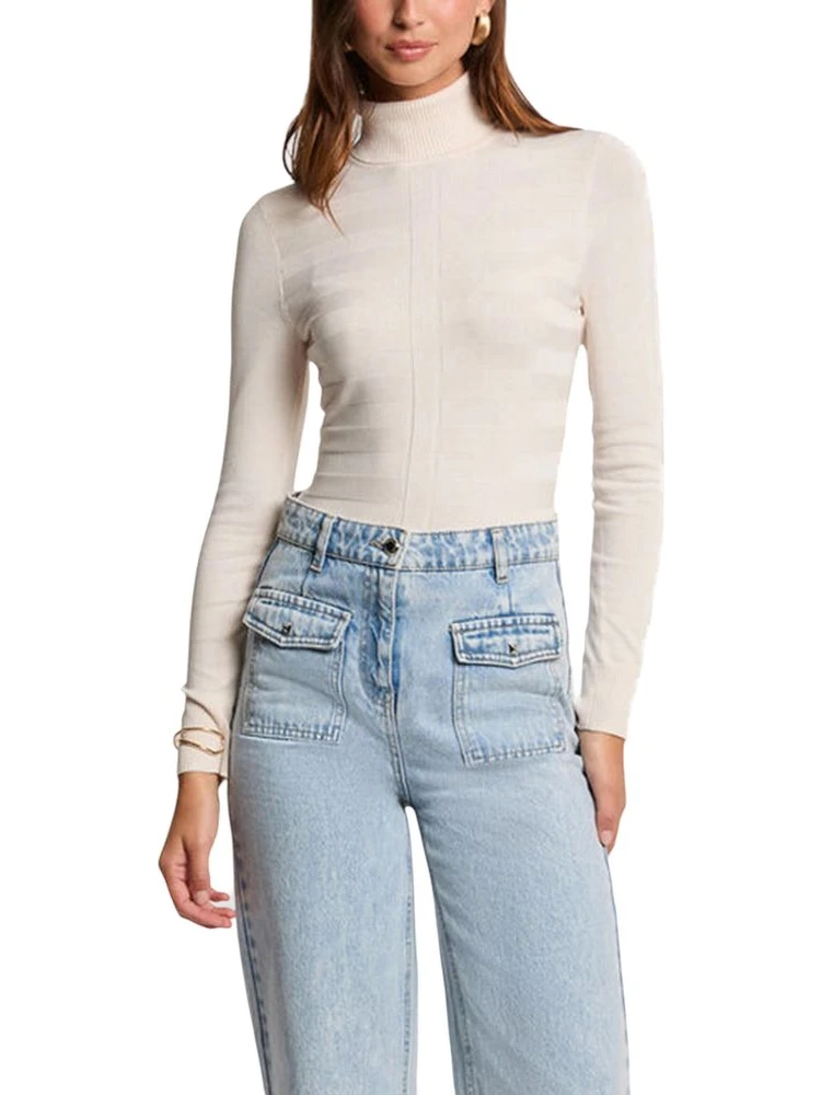 Beige Viscose Turtleneck