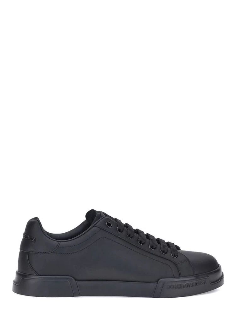Black Calf Leather Bos Taurus Low Top Sneakers