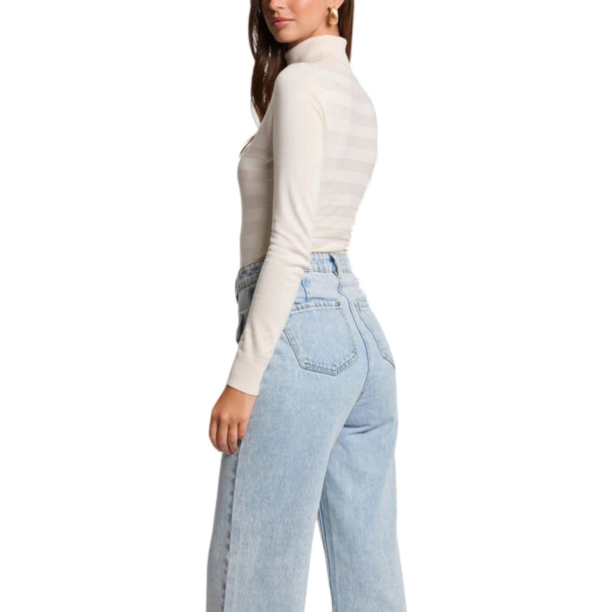 Beige Viscose Turtleneck