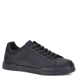 Black Calf Leather Bos Taurus Low Top Sneakers