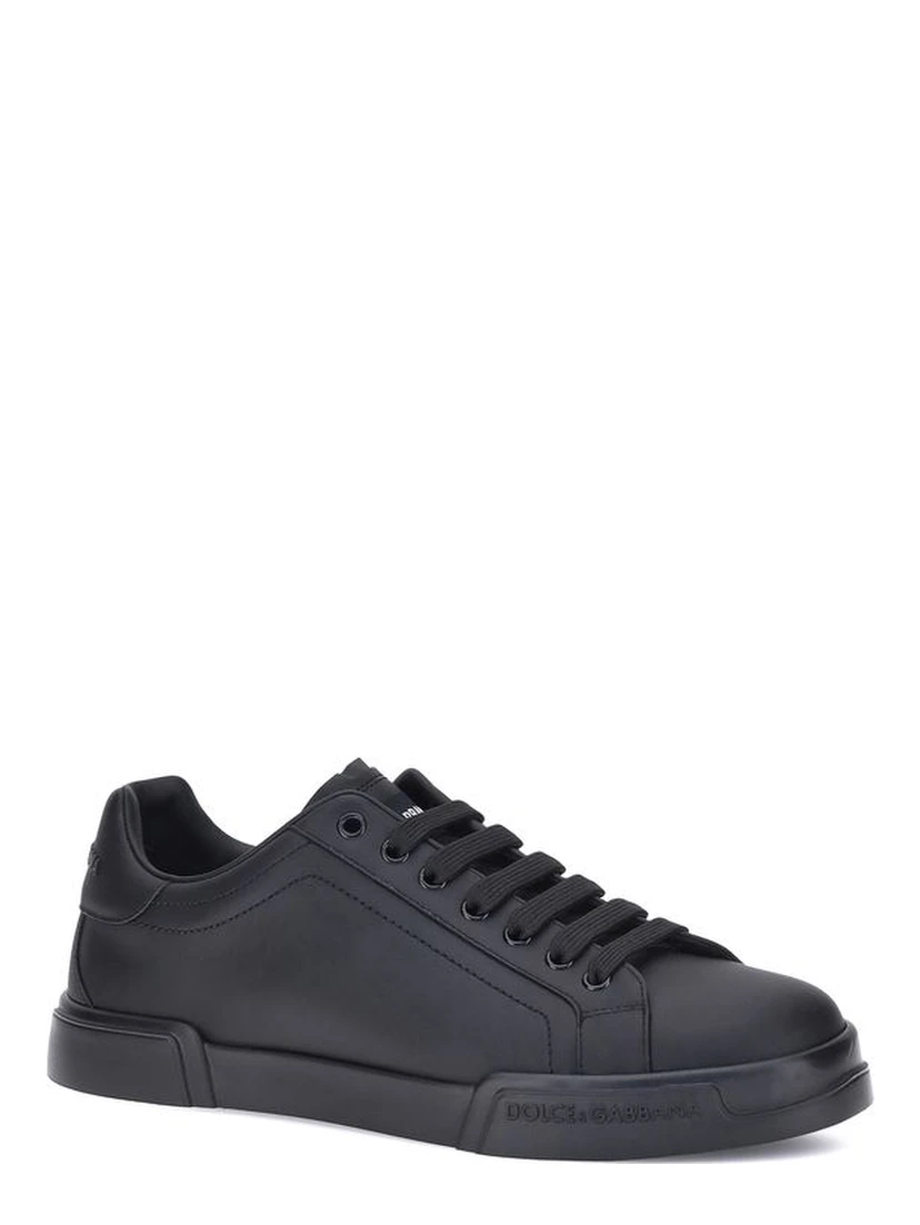 Black Calf Leather Bos Taurus Low Top Sneakers