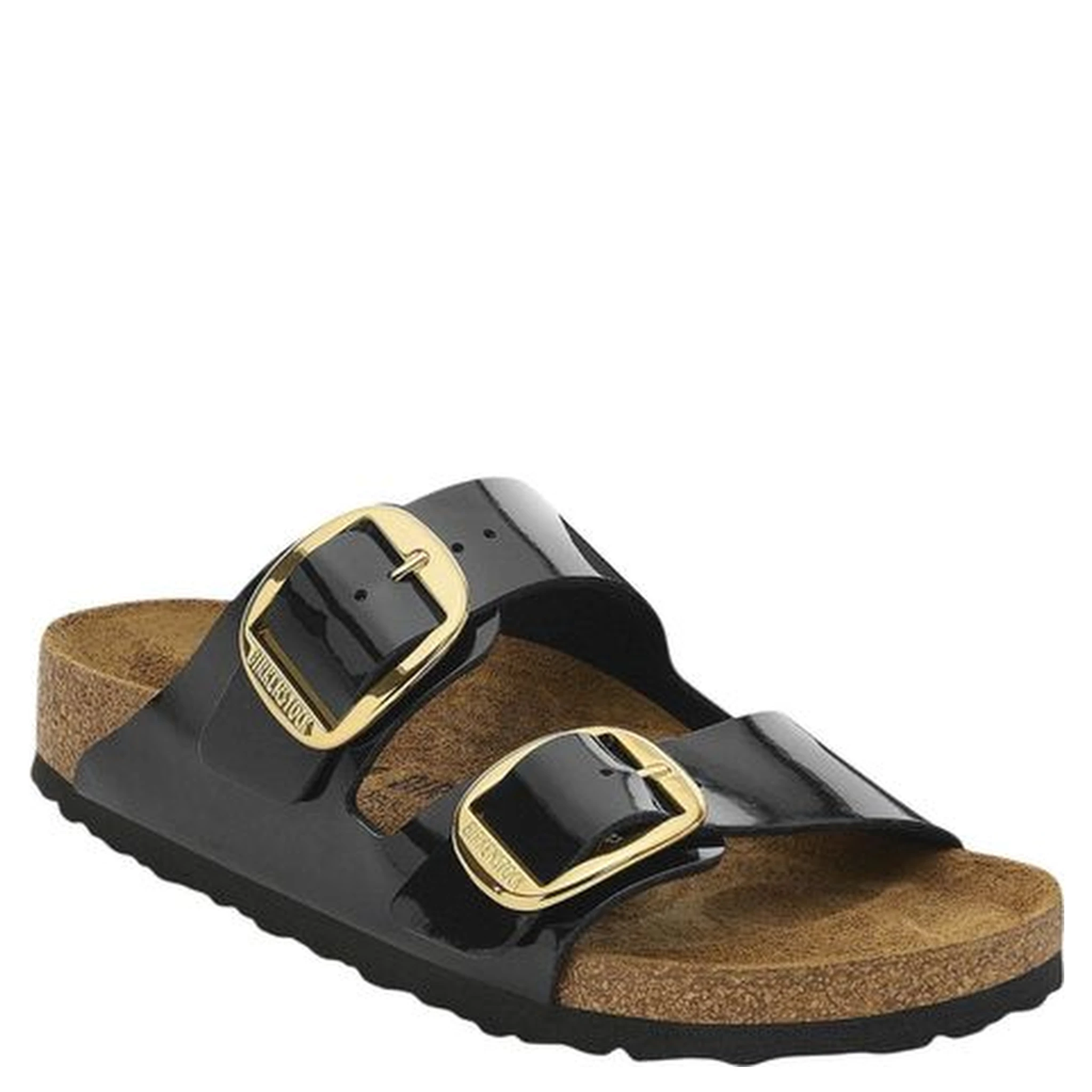 Black Synthetic Flat Sandals
