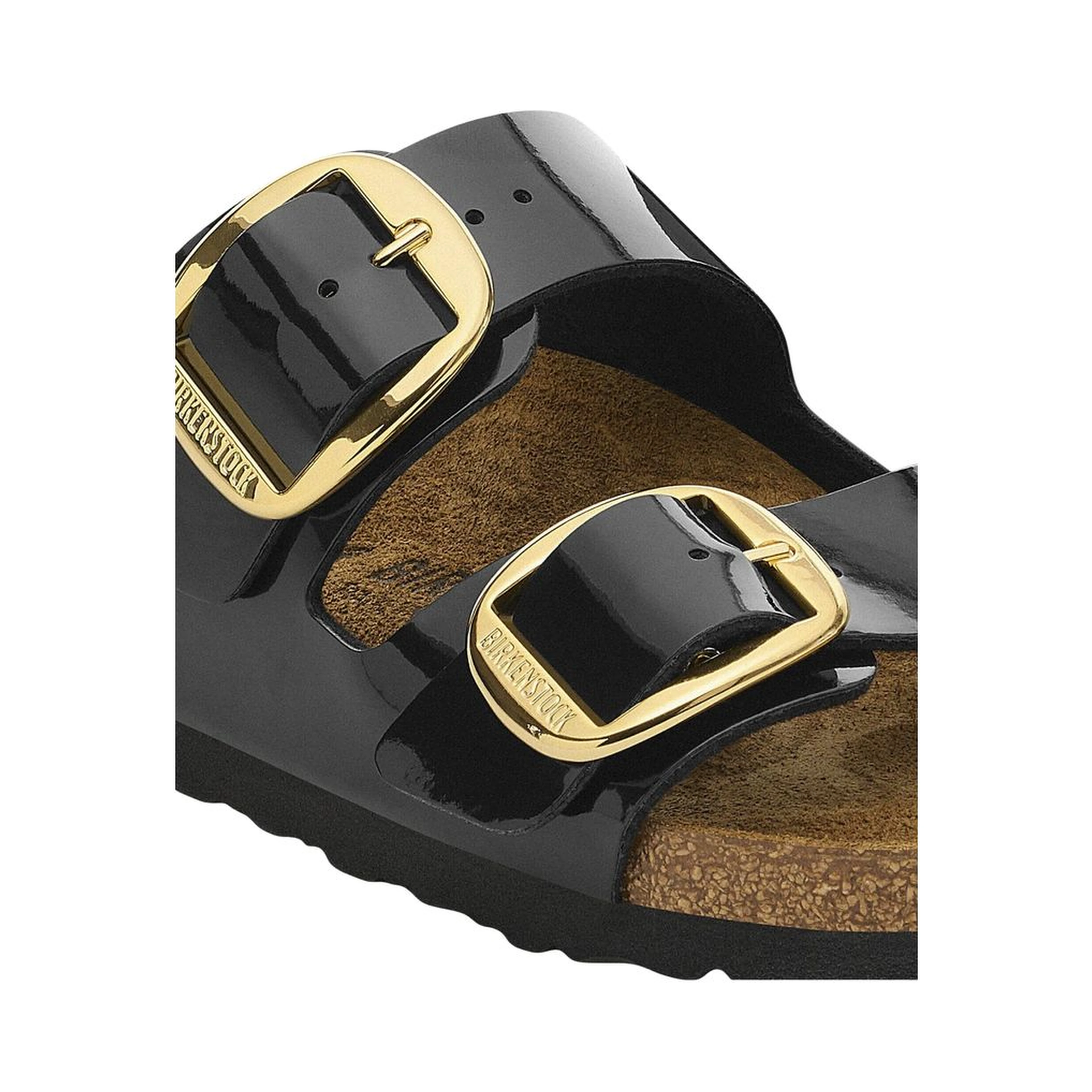 Black Synthetic Flat Sandals