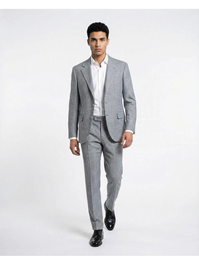 Light Blue Wool Two-Piece Suit