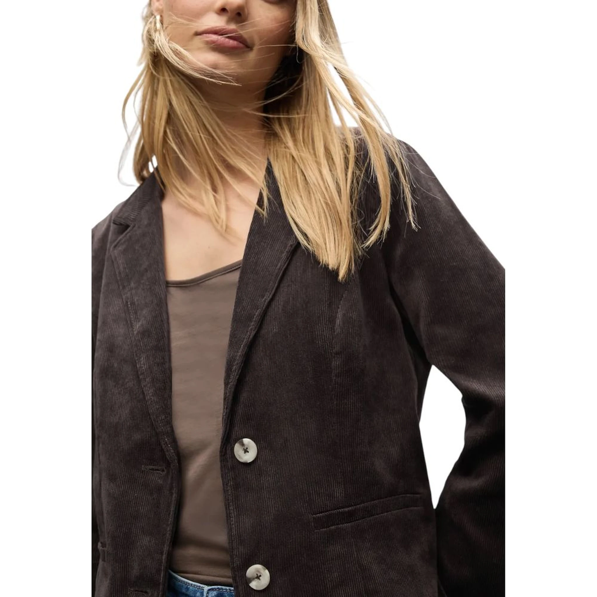 Brown Polyester Blazer