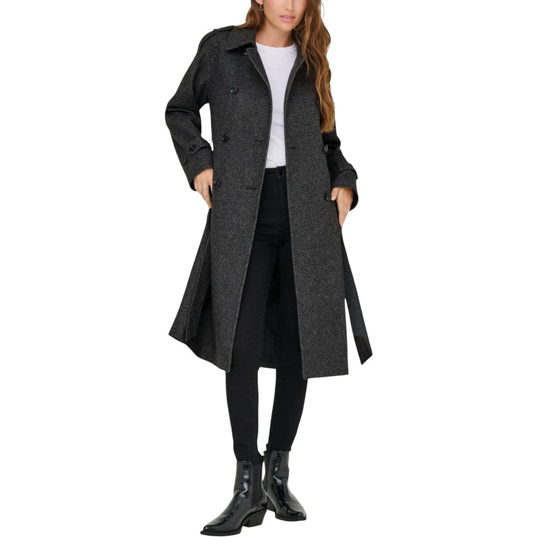 Gray Recycled Polyester Coat