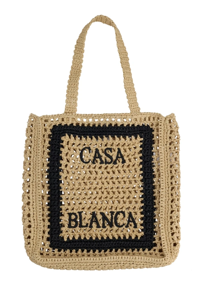 حقيبة تسوق مزينة بشعار