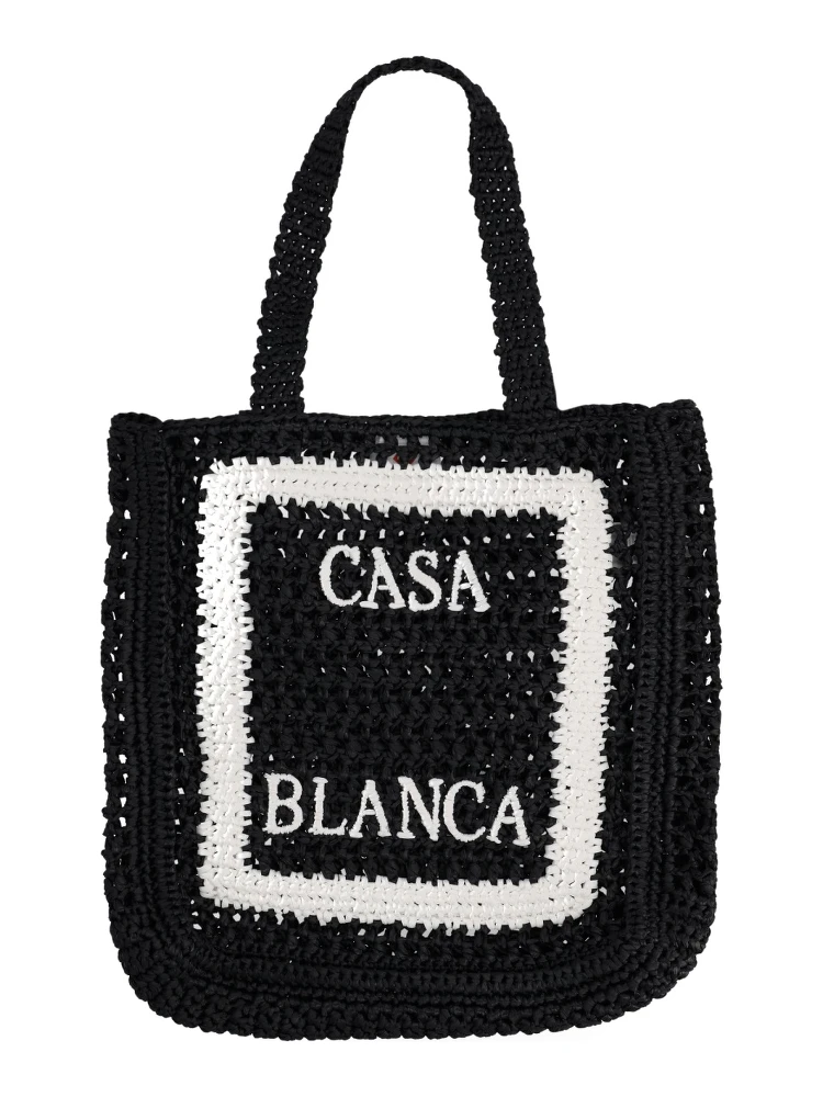 حقيبة تسوق مزينة بشعار