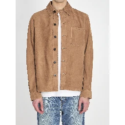 Overshirt in suede leather