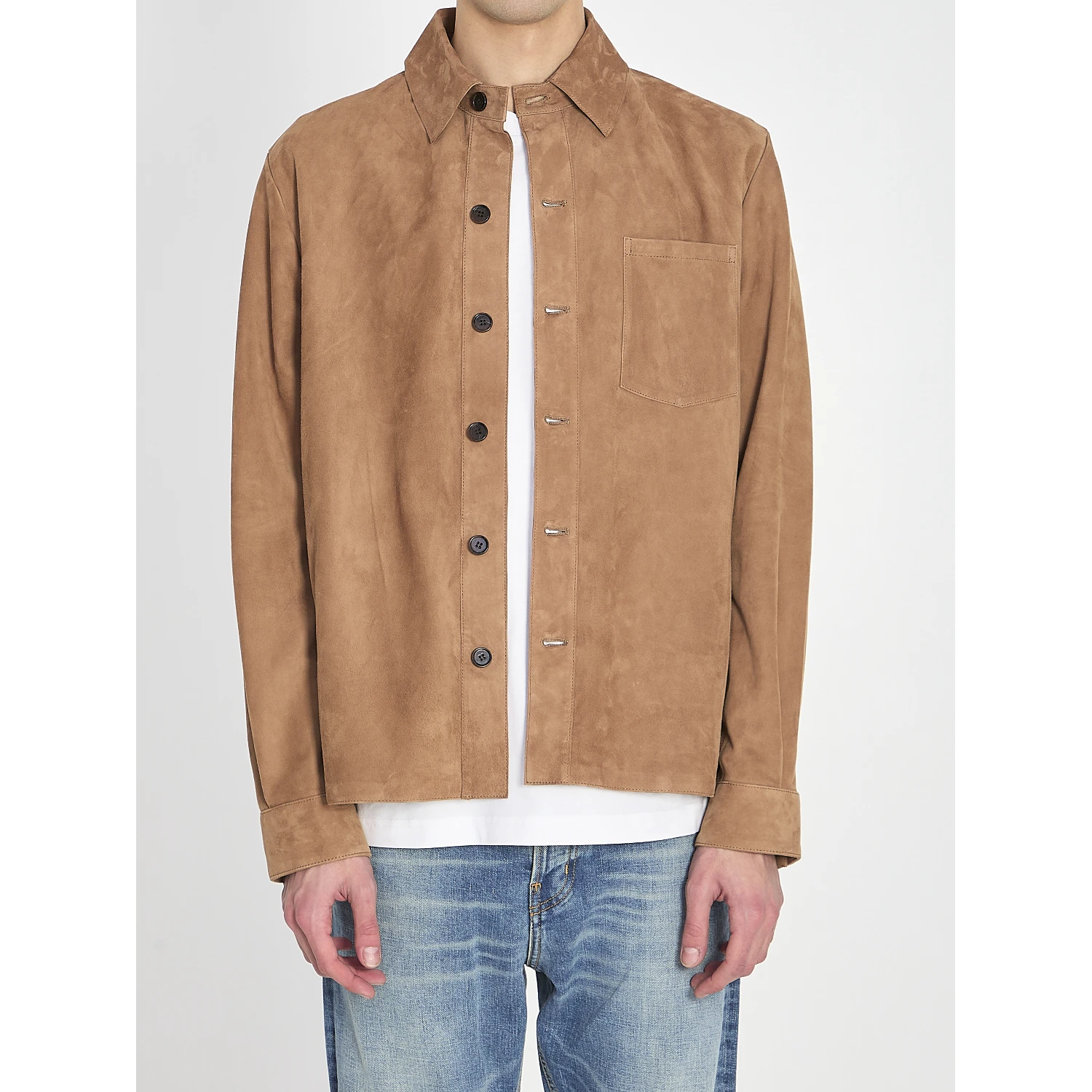 Overshirt in suede leather