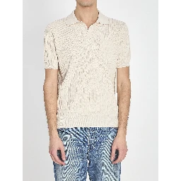 Ribbed polo shirt
