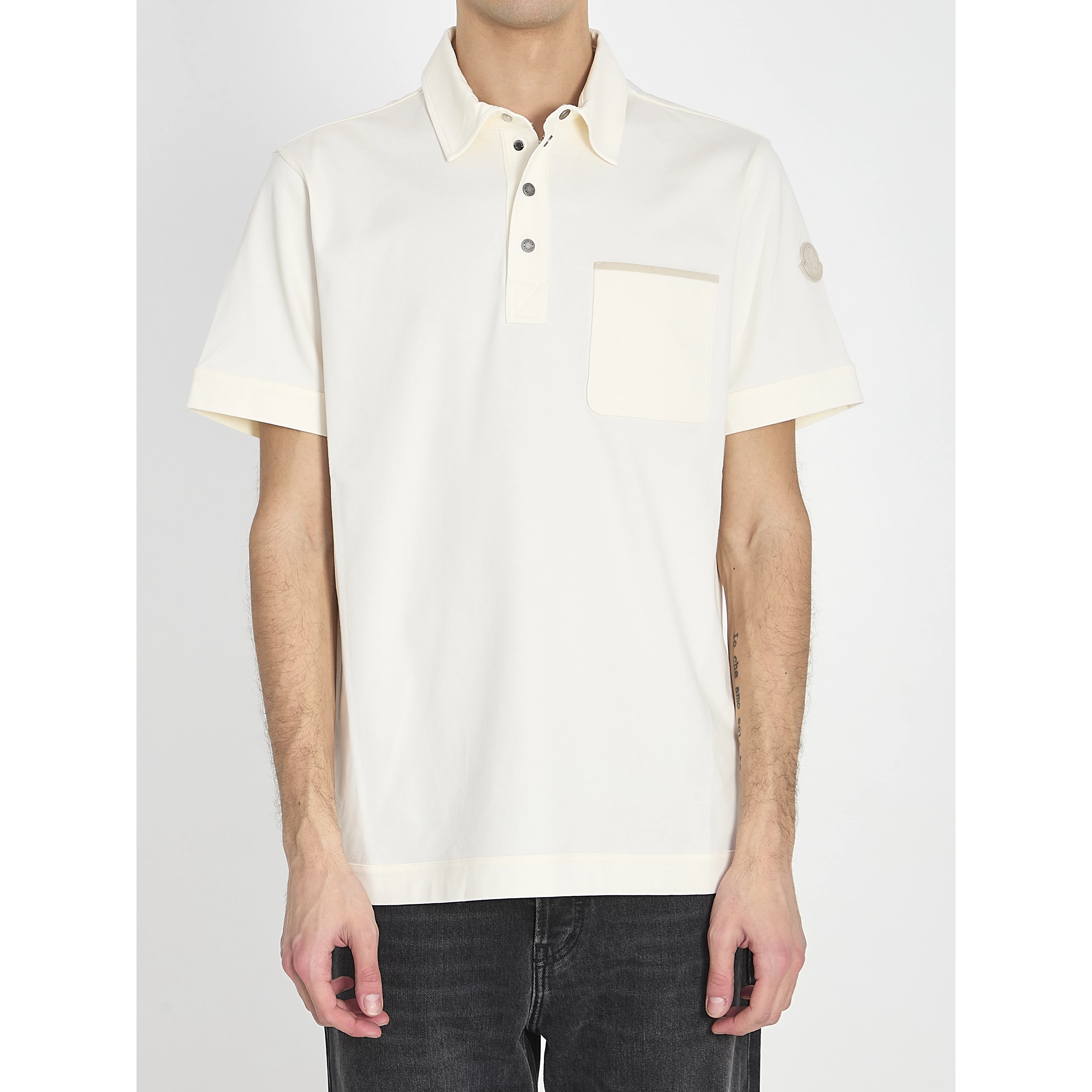 Polo shirt in stretch cotton piqué