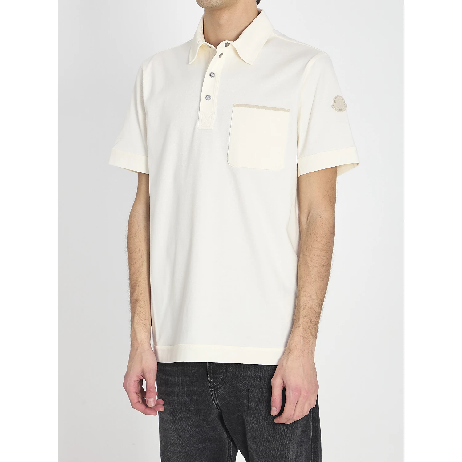 Polo shirt in stretch cotton piqué