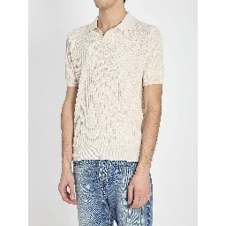 Ribbed polo shirt