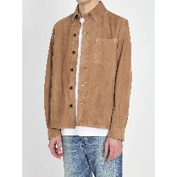 Overshirt in suede leather