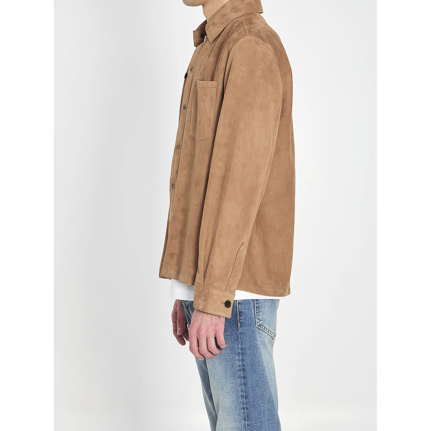 Overshirt in suede leather