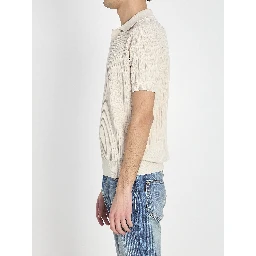 Ribbed polo shirt