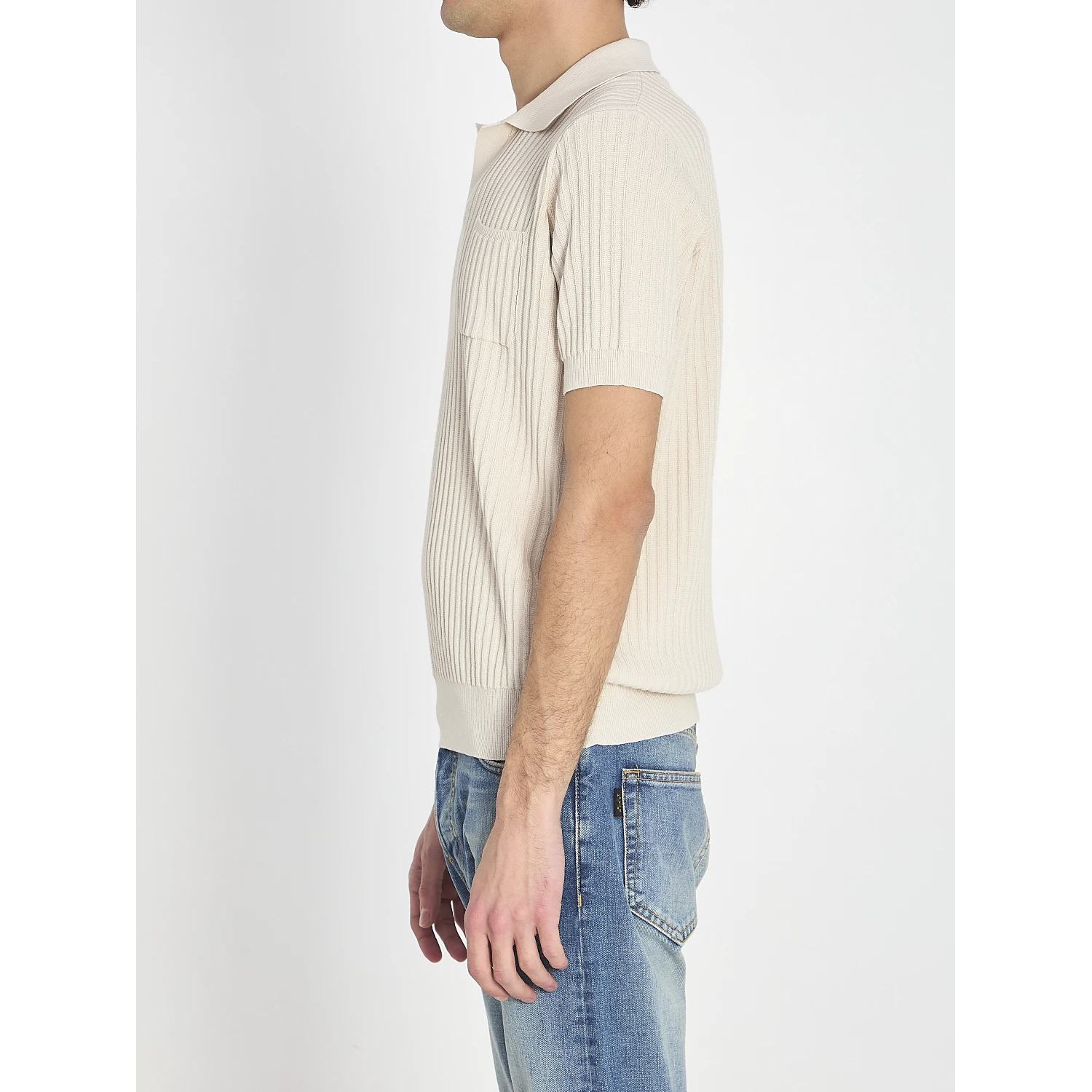 Ribbed polo shirt