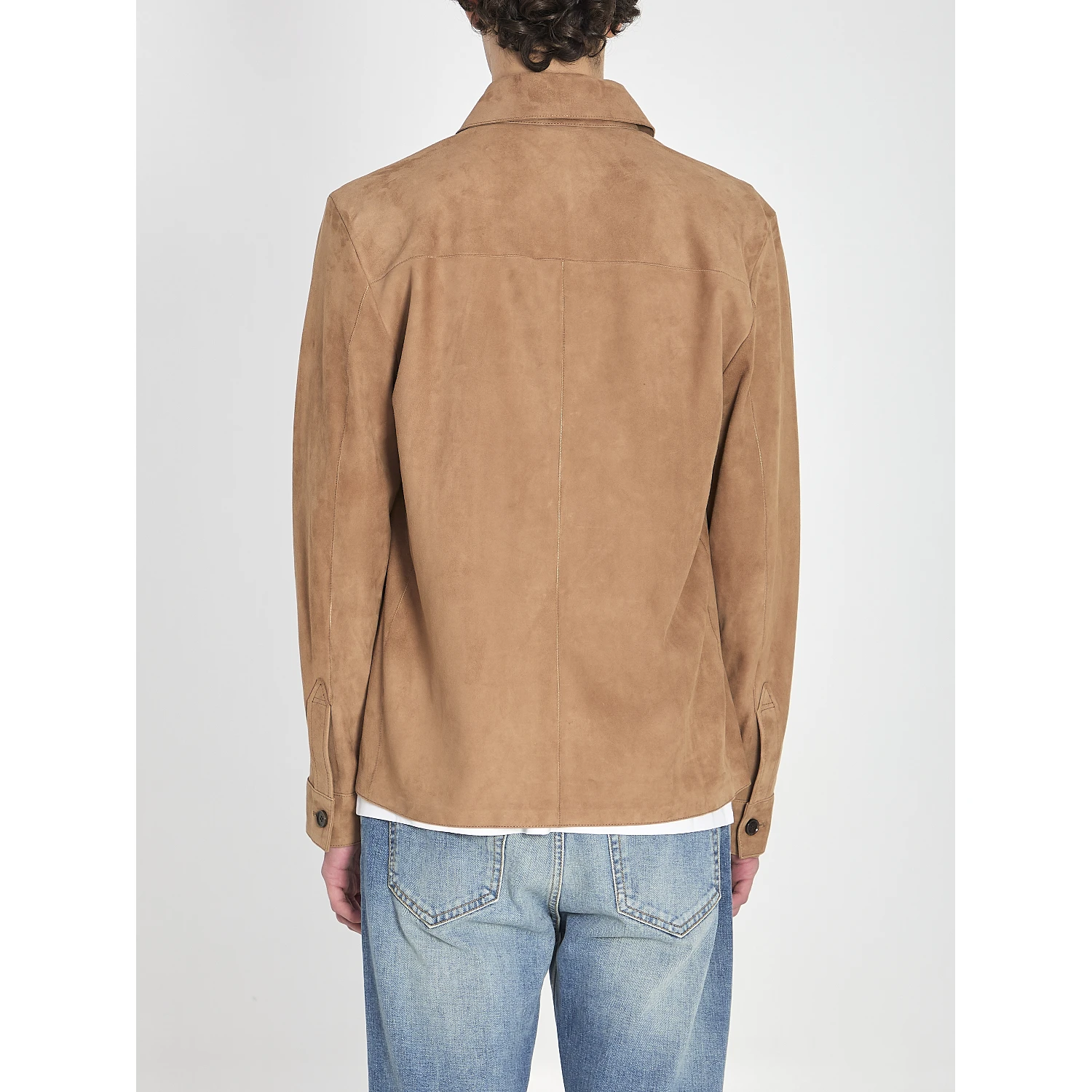 Overshirt in suede leather