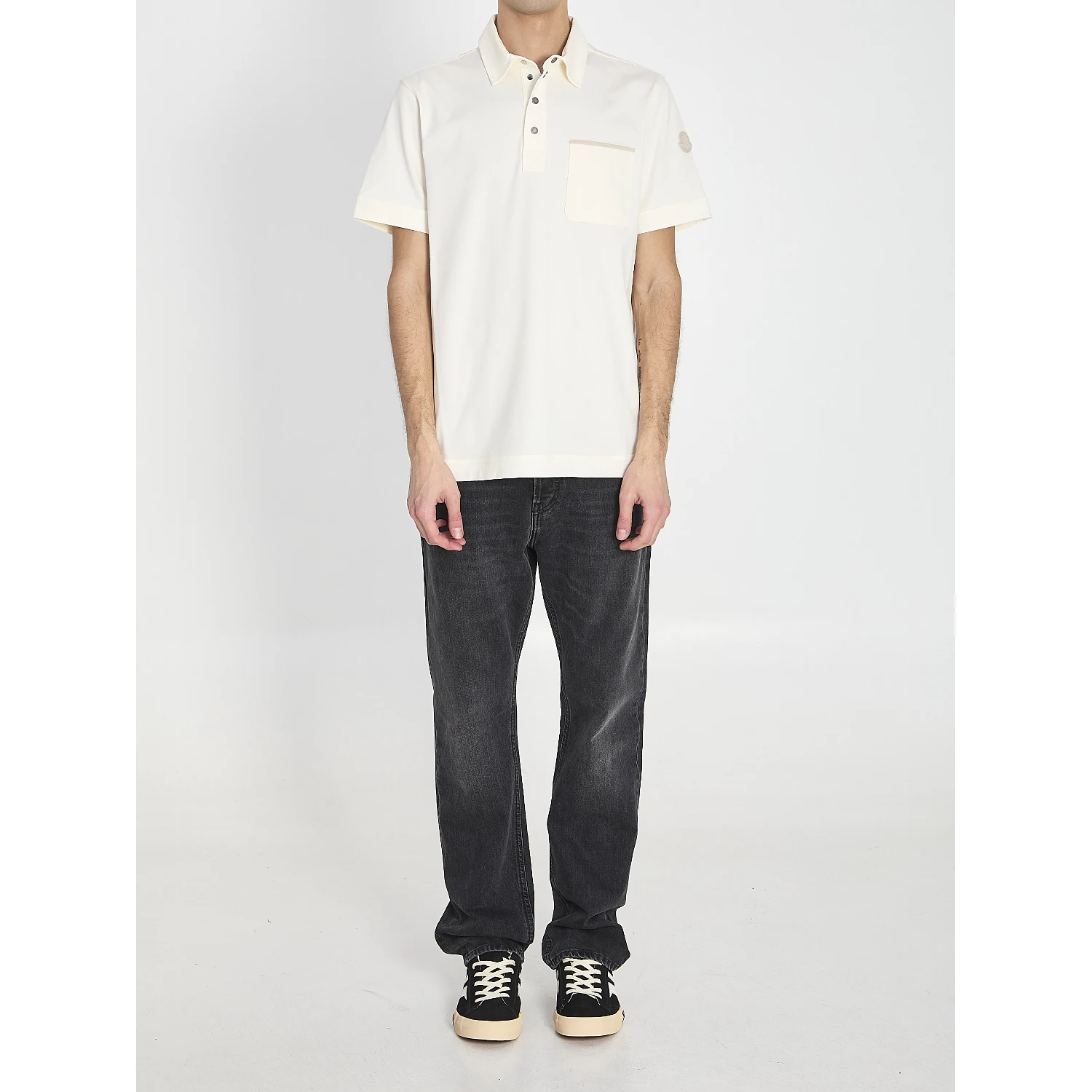 Polo shirt in stretch cotton piqué